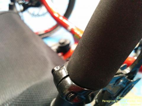 Silicone foam grip is stronger material and holds the cable housing close to the handlebar | recumbent trike handlebar