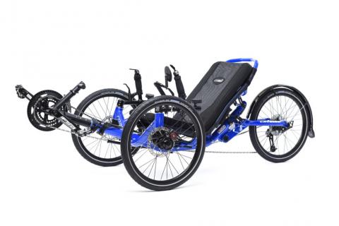 Catrike Road-AR full-suspension recumbent trike front angle view